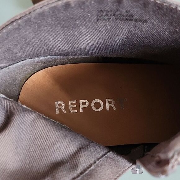 Report Faux Suede with Leather Retro '90s Y2K Stacked Heeled Boots Size 9 - Picture 11 of 11